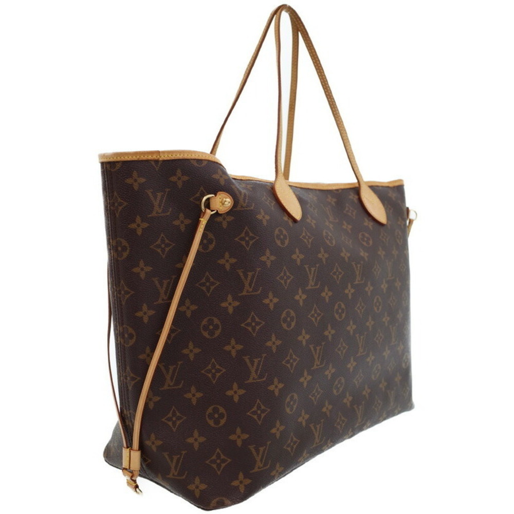 Louis Vuitton Leather Brown Neverfull Tote Monogram Bag